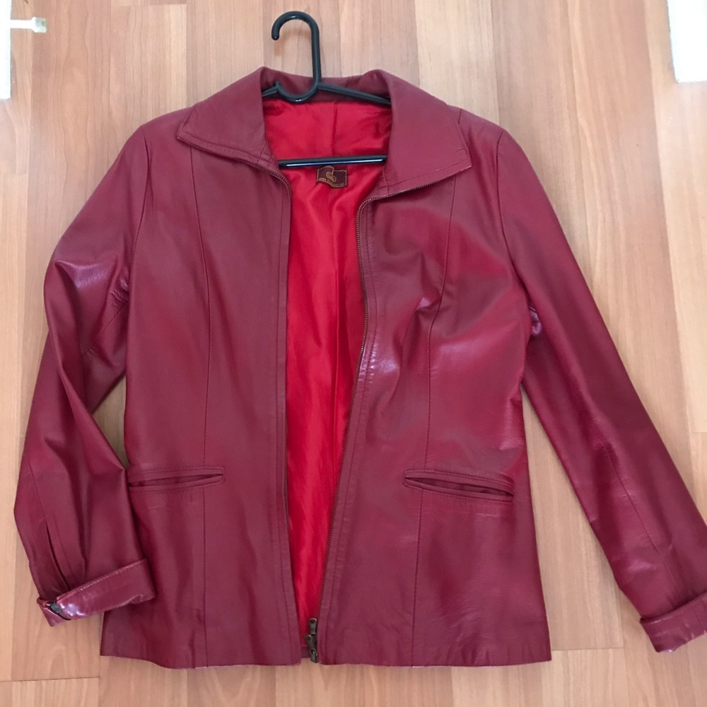 Leather blazer jacket